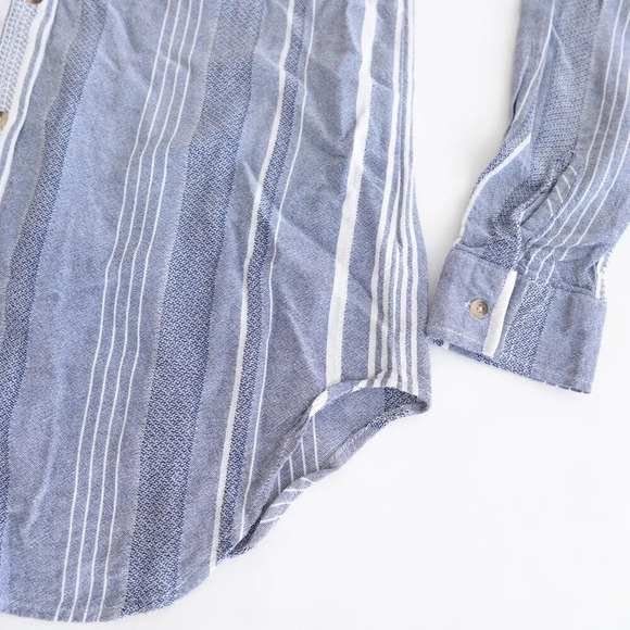 Anthropologie Maeve Blue And White Stripe Button Down Blouse Shirt XS - Picture 6 of 11